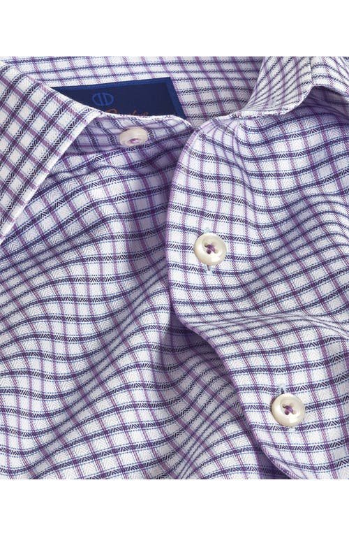 DAVID DONAHUE DAVID DONAHUE REGULAR FIT DOBBY HERRINGBONE CHECK DRESS SHIRT 