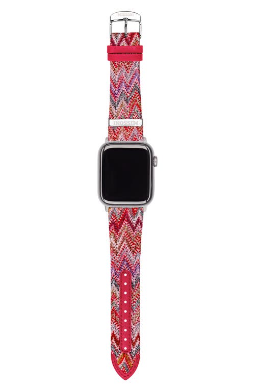 Missoni Fabric Apple Watch Strap Watch Accessory Multicolored Size - Synthetic Fibers In Pink Multi