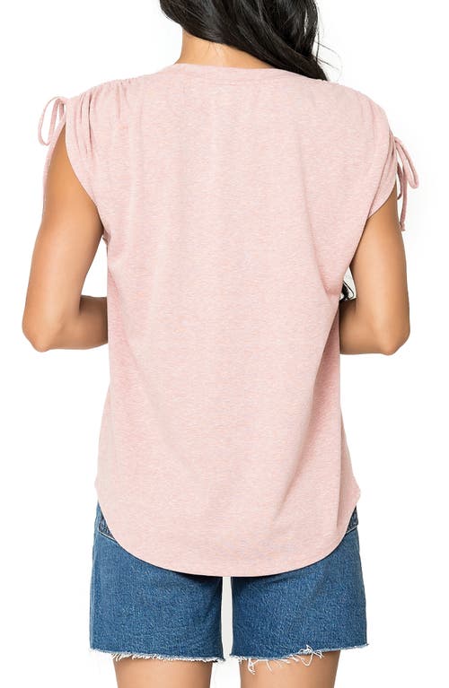 Shop Gibsonlook Cinched Sleeve Jersey T-shirt In Dusty Rose