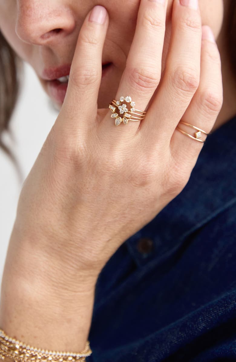 Zoë Chicco Floral Diamond Ring, Alternate, color, Yellow Gold