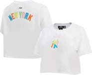 PRO STANDARD Women's Pro Standard White New York Yankees Washed Neon  Cropped Boxy T-Shirt