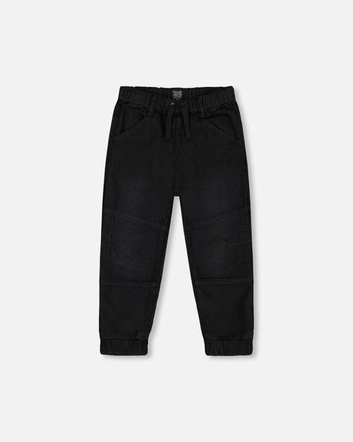 DEUX PAR DEUX DEUX PAR DEUX BABY BOY'S FRENCH TERRY JOGGER PANTS BLACK DENIM 