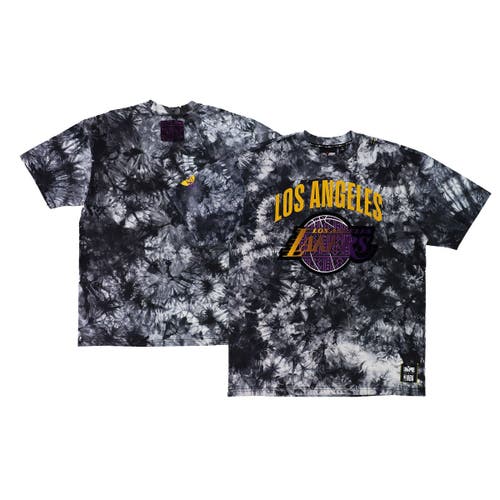 Unisex NBA x Two Hype Black Los Angeles Lakers Culture & Hoops Tie-Dye T-Shirt