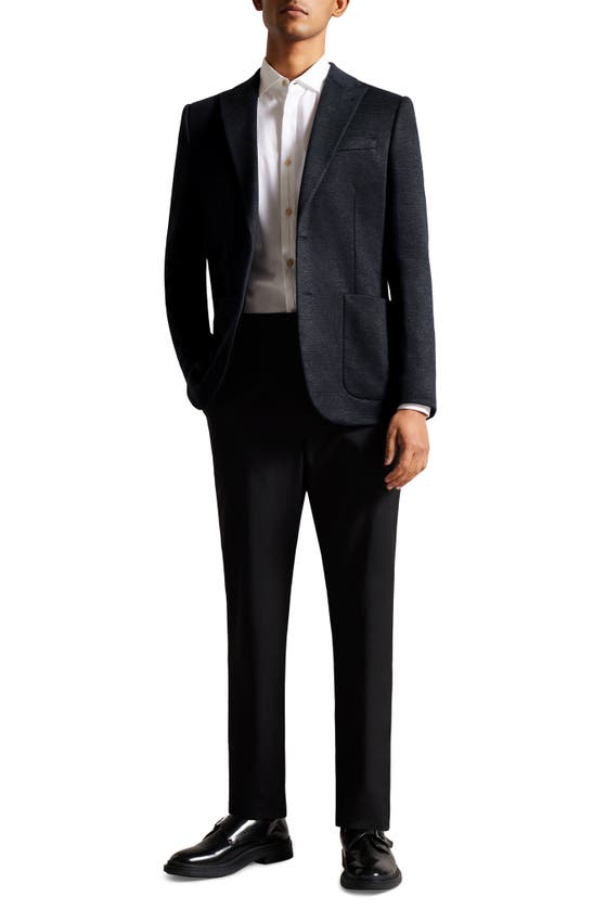 Shop Ted Baker London Keanuj Slim Fit Stretch Linen & Cotton Jersey Blazer In Black