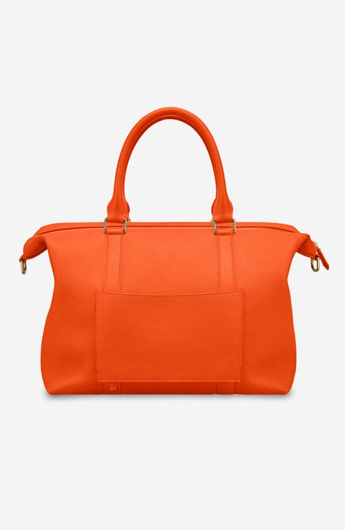 Maison De Sabre Maison De Sabré Large Leather Weekender Bag In Manhattan Orange