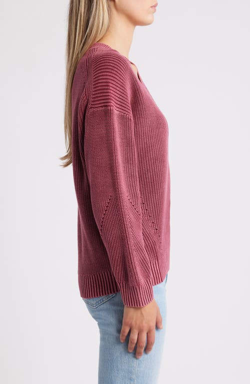 Shop Tommy Bahama Indigo Palms Cotton V-neck Sweater In Beet Red