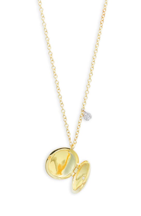 Shop Meira T Diamond Starburst Locket Necklace In Two Toned Yellow Gold