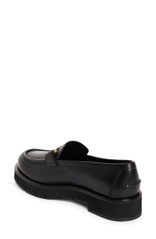 Ferragamo Maryan Chunky Sole Loafers With Gold-tone Hardware In Nero