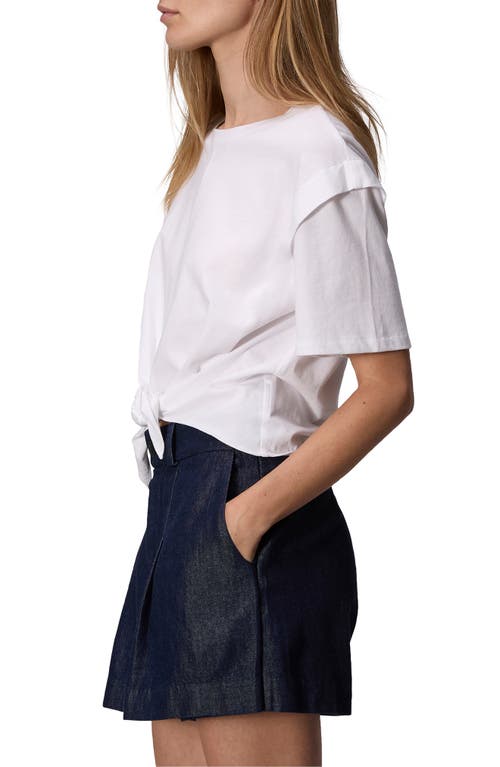Rag & Bone Mica Tie Front T-shirt In White