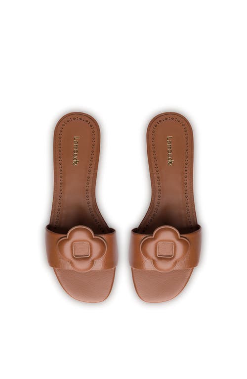 Shop Larroude Larroudé Flora Flat In Caramel