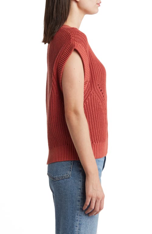 Marine Layer Devon Cotton Sweater Vest In Henna