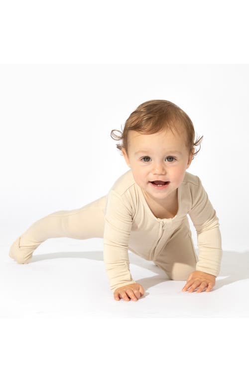 Shop Bellabu Bear Oat Convertible Footie Pajamas In Beige