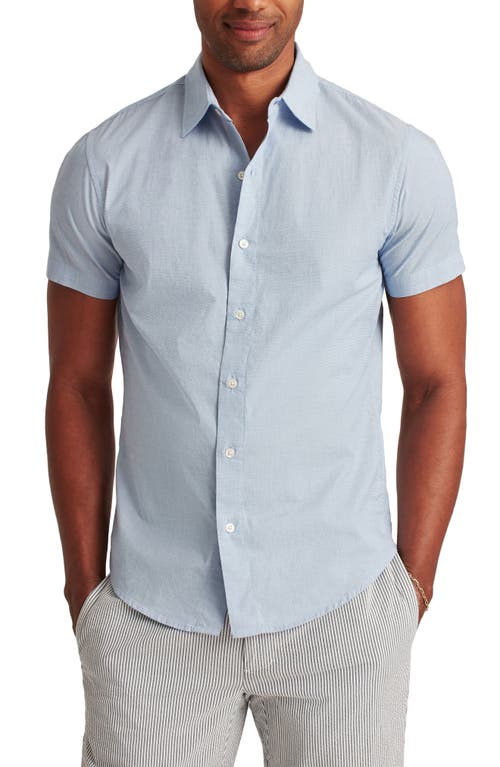 Bonobos Riviera Slim Fit Stretch Short Sleeve Button-Up Shirt River Blue at Nordstrom,