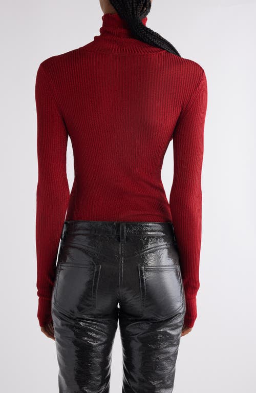 Shop Isabel Marant Jaelis Metallic Rib Turtleneck Sweater In Red