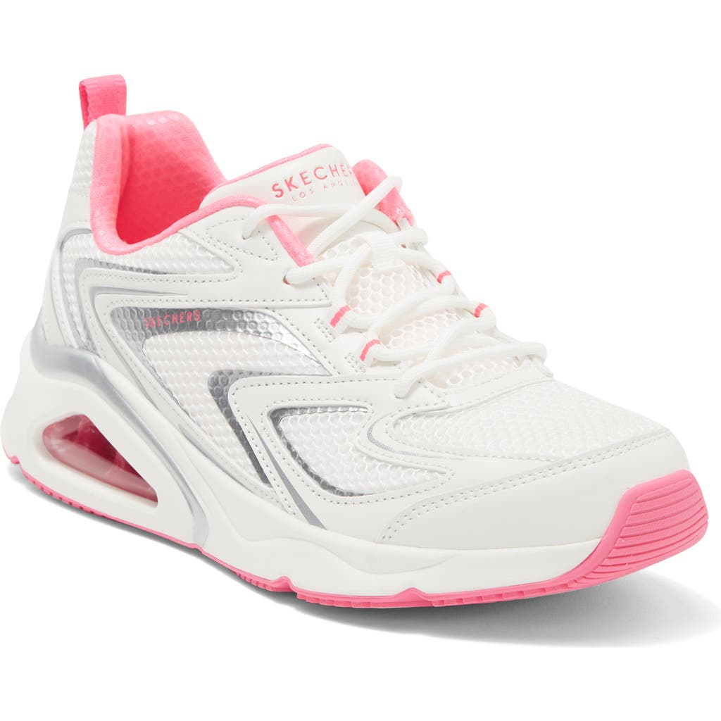 Skechers Tres-air Sneaker In White/pink