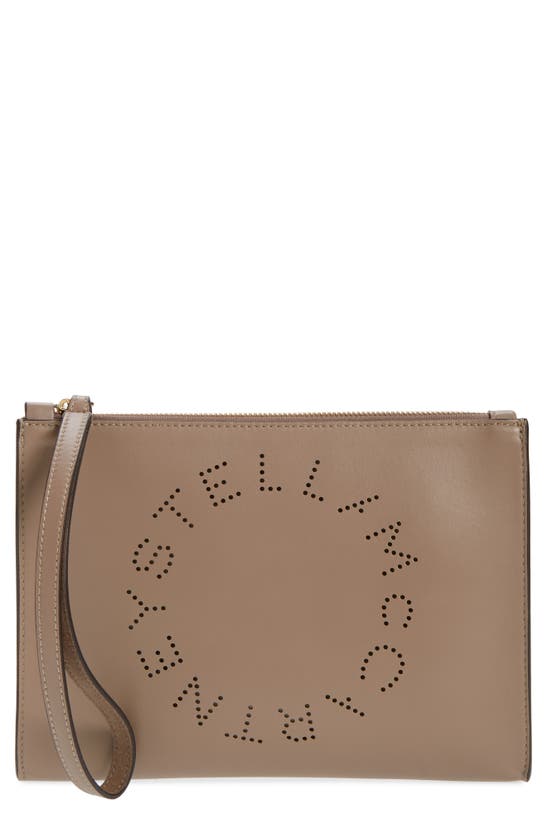STELLA MCCARTNEY PERFORATED LOGO ALTER NAPPA FAUX LEATHER POUCH,502892W8542