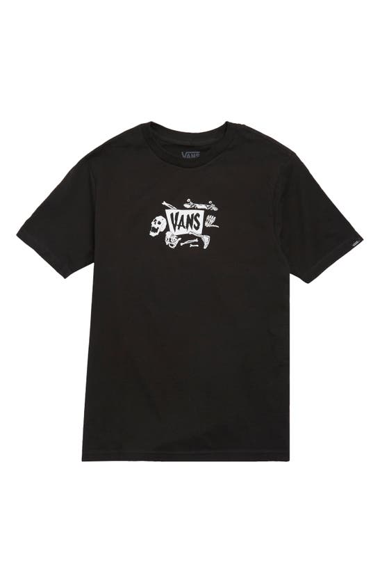 Shop Vans Kids' Skeleton Graphic T-shirt In Black