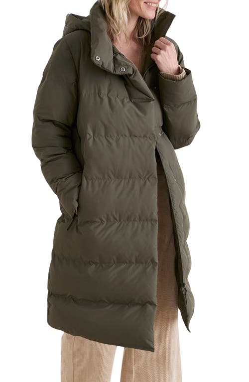 Shop Seasalt Cornwall Holywell Bay Waterproof Puffer Coat In Moorland Green