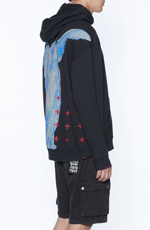 Shop Ksubi Sinners Biggie Oversize Graphic Hoodie In Black