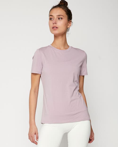 Shop Rebody Active Pima Go Short Sleeve Top In Stone Mauve