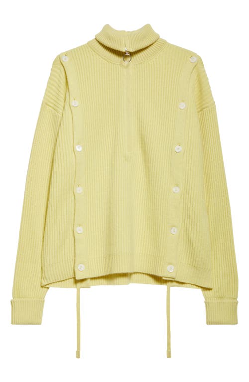 Shop Setchu Button Detail Cashmere Rib Sweater In Yellow