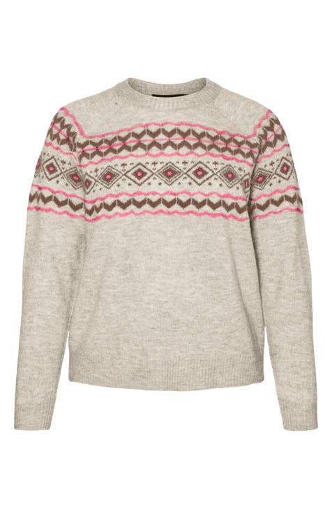 Fifi Fair Isle Crewneck Sweater (Plus Size)