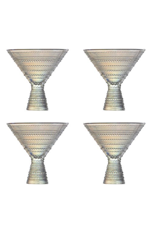 Fortessa Jupiter Set Of 4 Iridescent Martini Glasses In Metallic