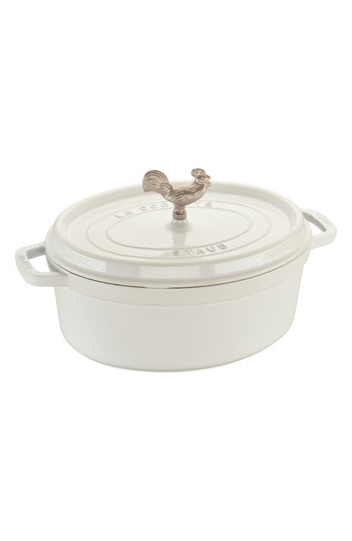 Staub 5.75-Quart Oval Coq Au Vin Enameled Cast Iron Dutch Oven in White at Nordstrom