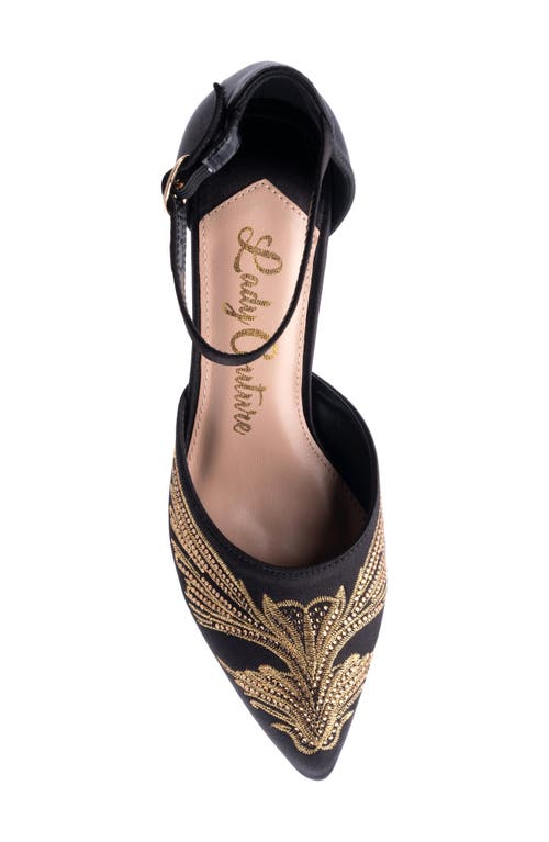 Lady Couture Kate Kitten Heel Pump In Black/gold