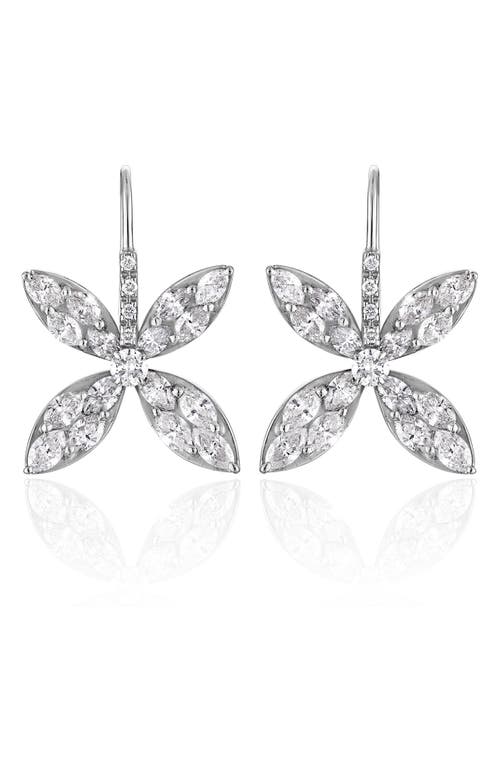 Mindi Mond Diamond Flowerfly Drop Earrings In White Gold/diamond