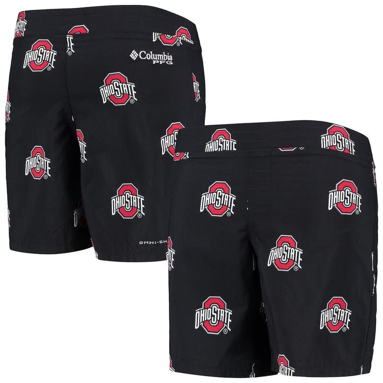 Columbia Kids' Youth  Black Ohio State Buckeyes Backcast Printed Omni-shade Shorts