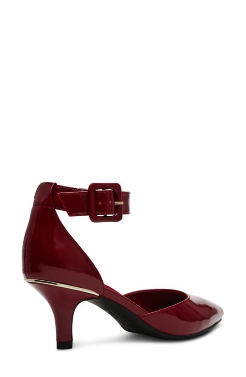 Anne Klein Fararia Pointed Toe Kitten Heel Pump In Burgundy Patent
