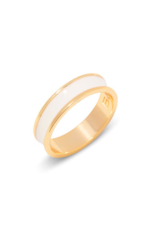 Madison Enamel Ring in Gold/cream