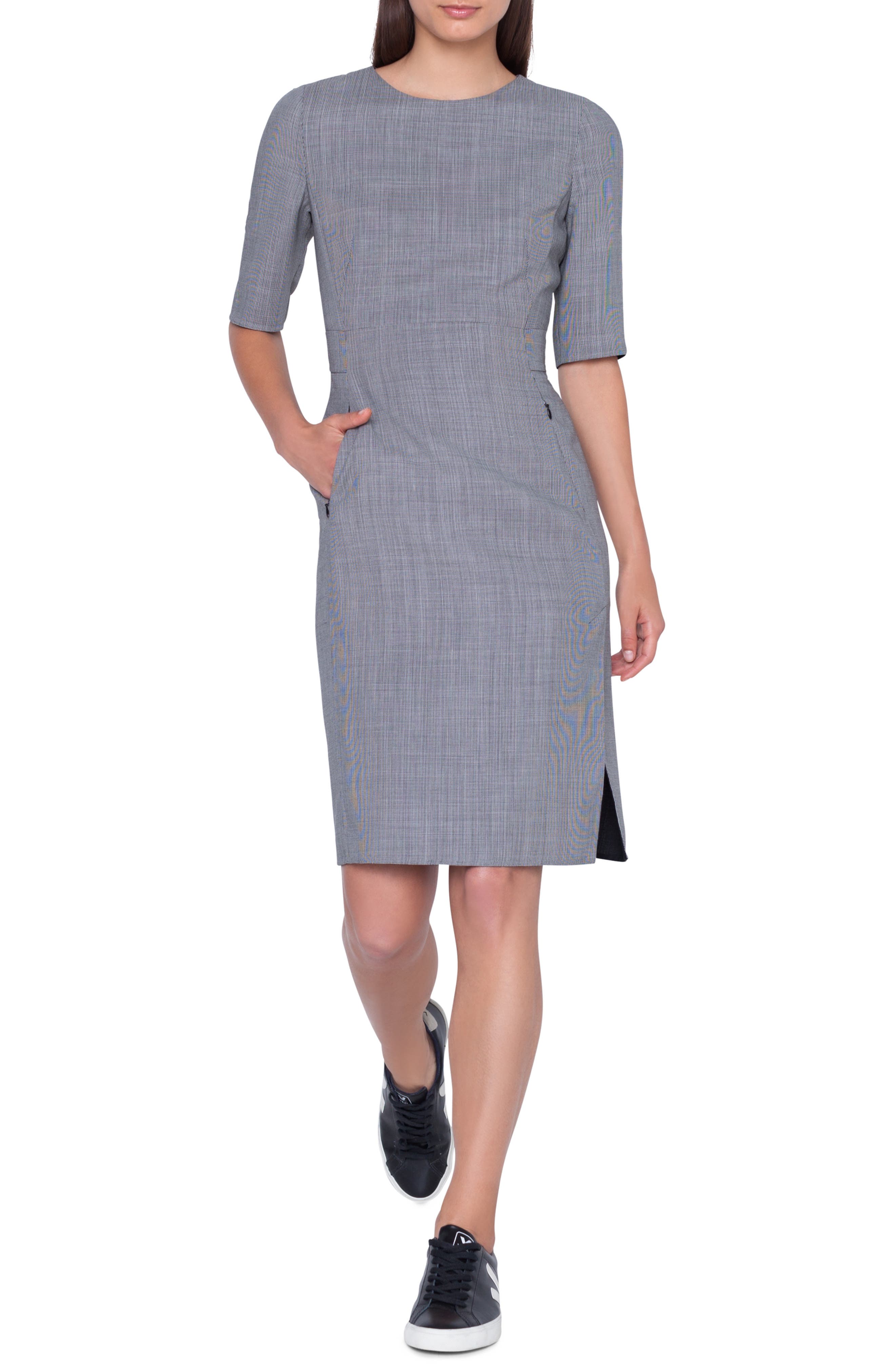 Akris Wool Blend Sheath Dress, Grey