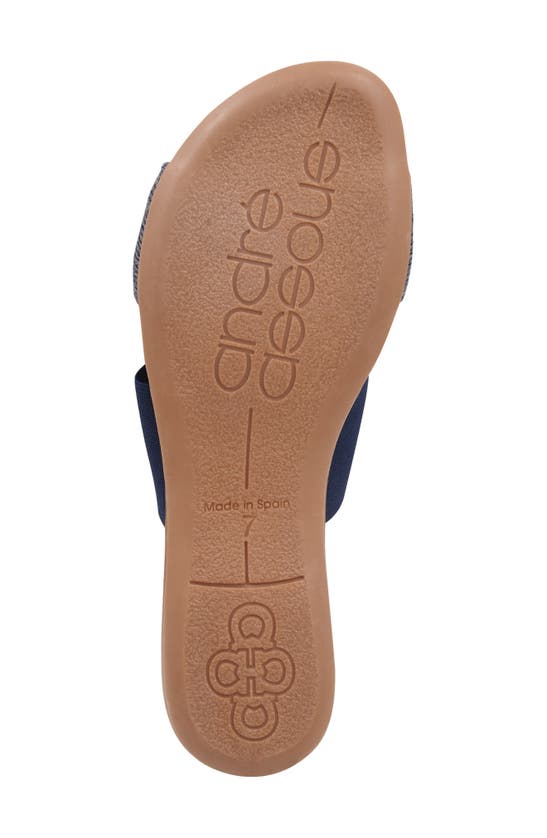 Andre Assous Noor Raffia Slide Sandal In Navy