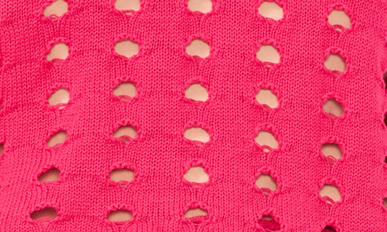 Shop Halogen ® Open Knit Sweater In Hot Pink Peacock