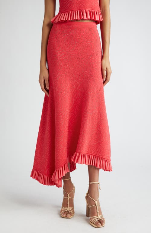 Ulla Johnson Josephine Eyelet Ruffle Maxi Skirt Poppy at Nordstrom,