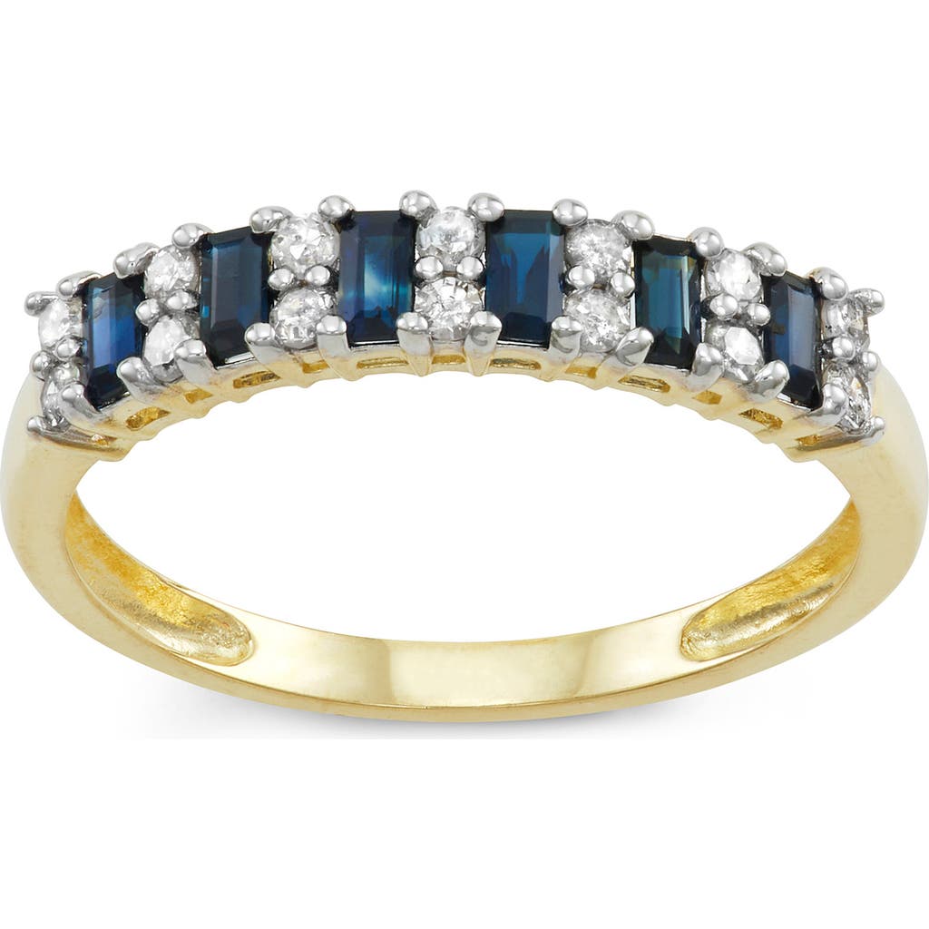 Fuzion Creations Diamond & Blue Sapphire Band Ring In Sapphire