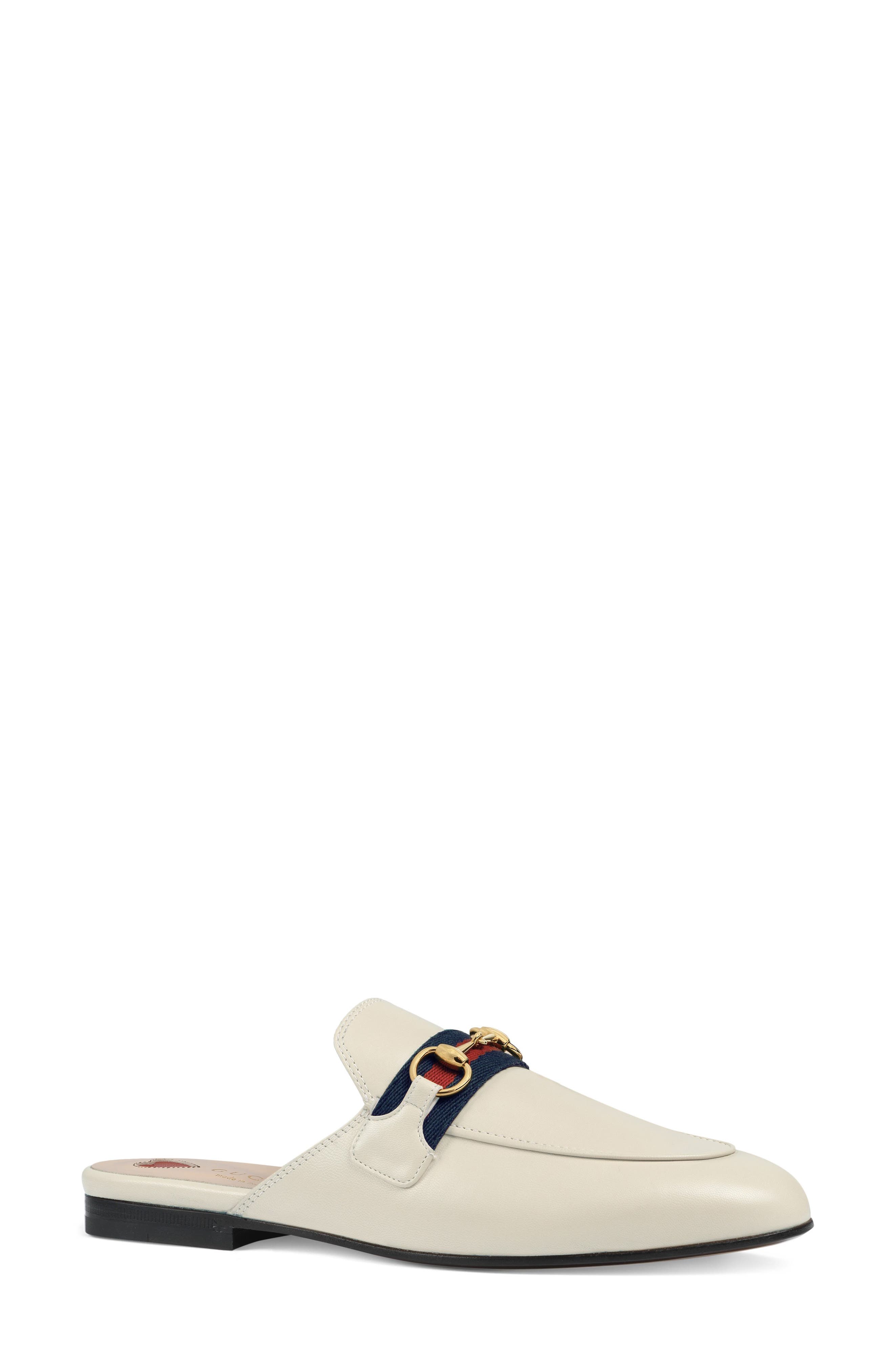 gucci white princetown leather mules