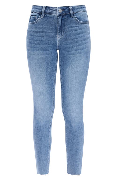 Shop Bayeas Raw Hem Mid Rise Ankle Skinny Jeans In Sky Blue