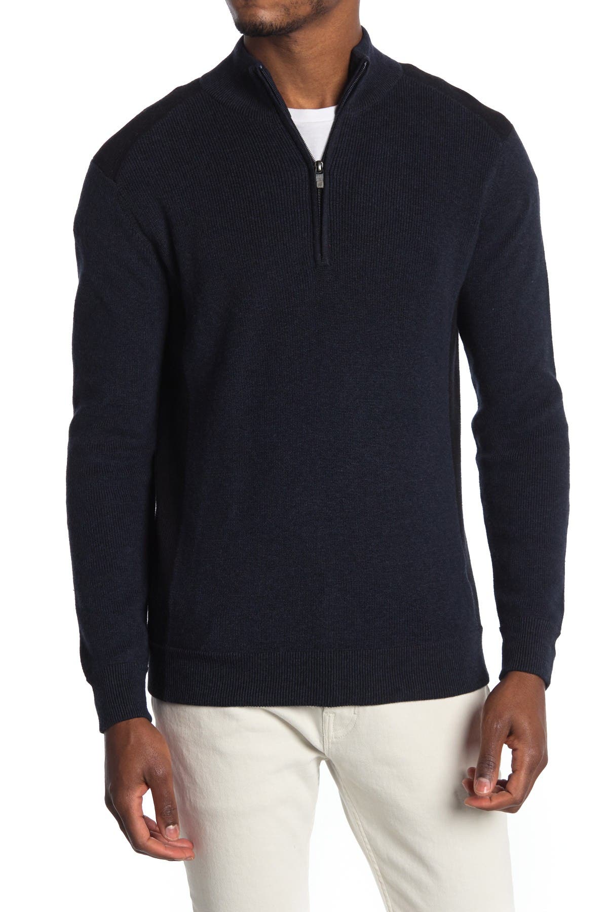 1 4 zip mock neck sweater