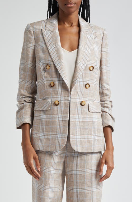 Shop Veronica Beard Beacon Plaid Dickey Jacket In Khaki Multi