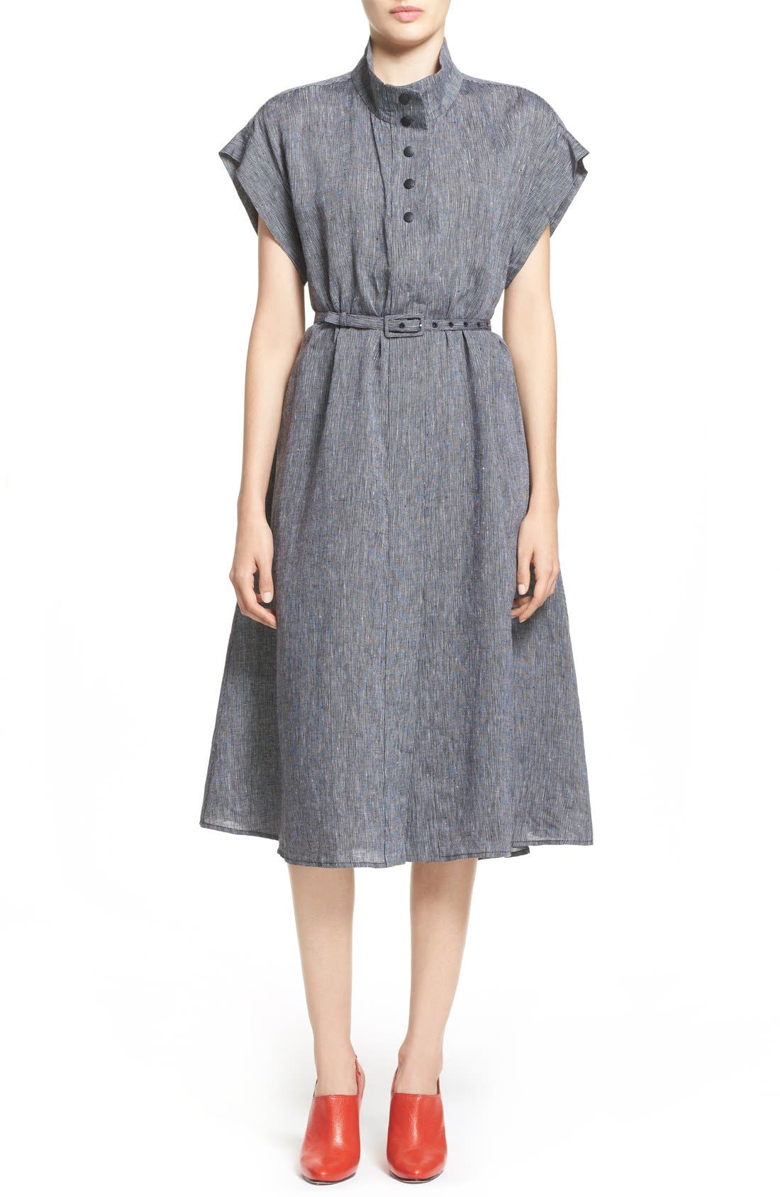 oasis stripe midi dress