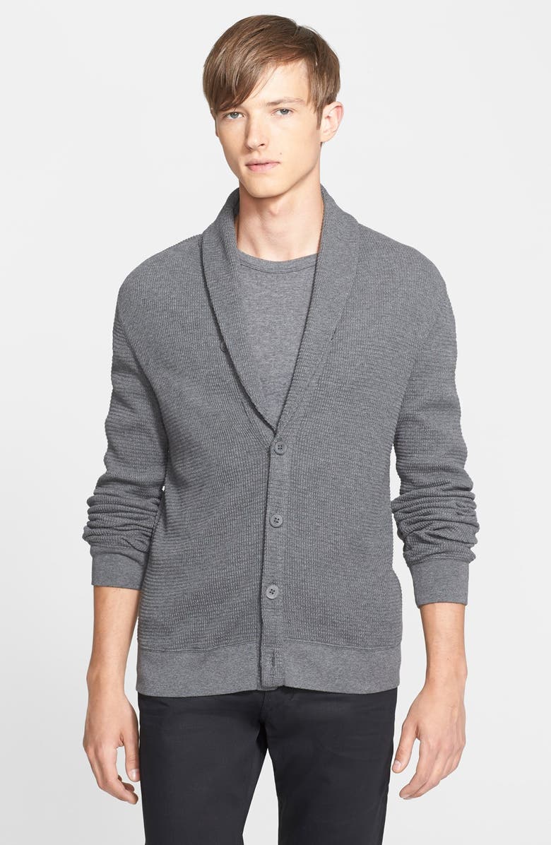 Ralph Lauren Black Label Waffle Knit Shawl Collar Cardigan | Nordstrom