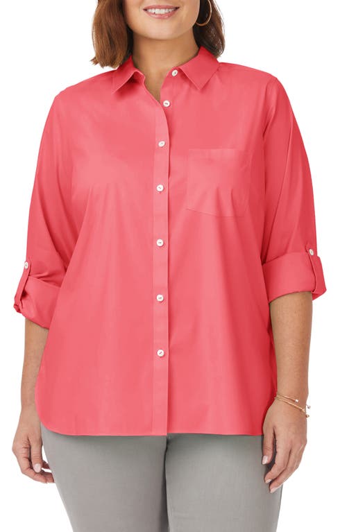 Foxcroft Cole Roll Sleeve Button-Up Shirt at Nordstrom