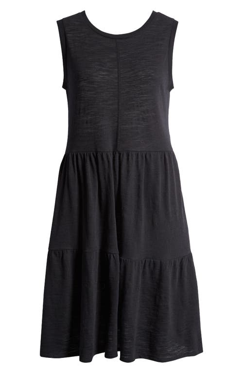 caslon(r) Sleeveless Tiered Jersey Dress in Black