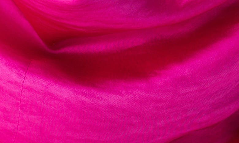 Shop Nasty Gal Plunge Cowl Neck Satin Halter Top In Hot Pink