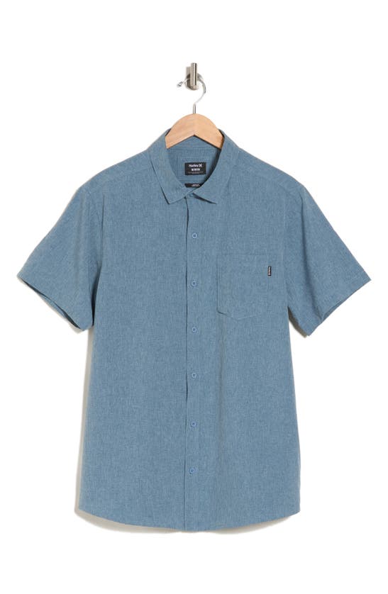 Hurley Slub Short Sleeve Woven Shirt In Blue