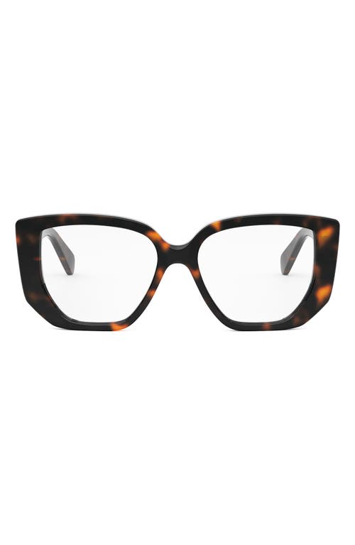 CELINE Triomphe 53mm Rectangular Butterfly Optical Glasses in Dark Havana 