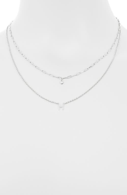 Meshmerise Diamond Initial Charm Necklace In Silver-h